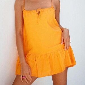 Urban Outfitters Orange Bow Mini Dress